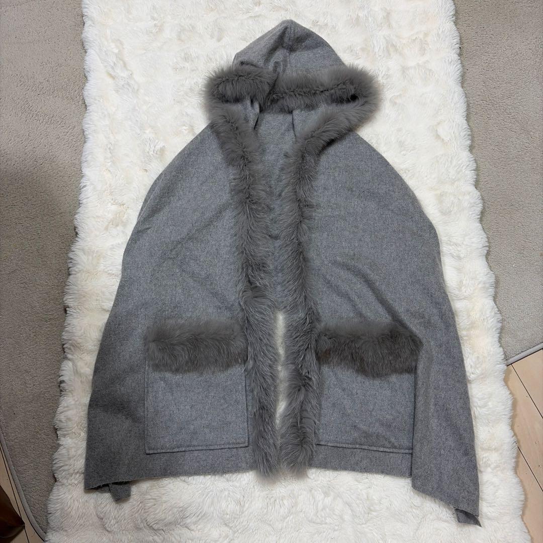 美品 diagram カシミヤ100% ポンチョ ケープ グレースコンチネンタル