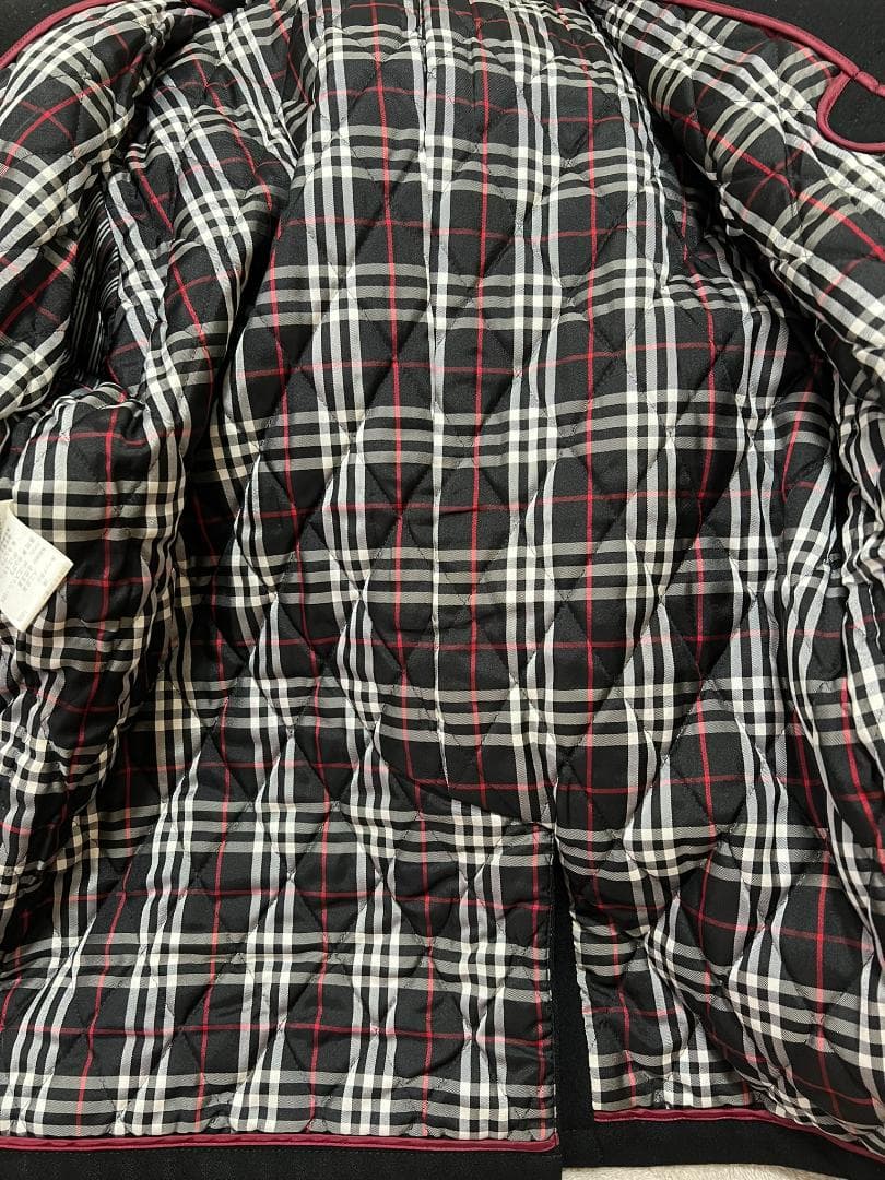 【バーバリーブラックレーベル】ダッフルコート★黒Ｌ