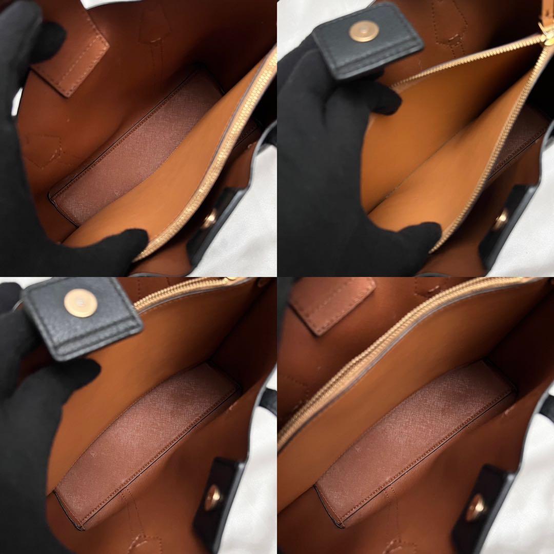 ◇極美品◇トリーバーチ　ペリー　2wayショルダーバッグ　ブラック×裏地キャメル