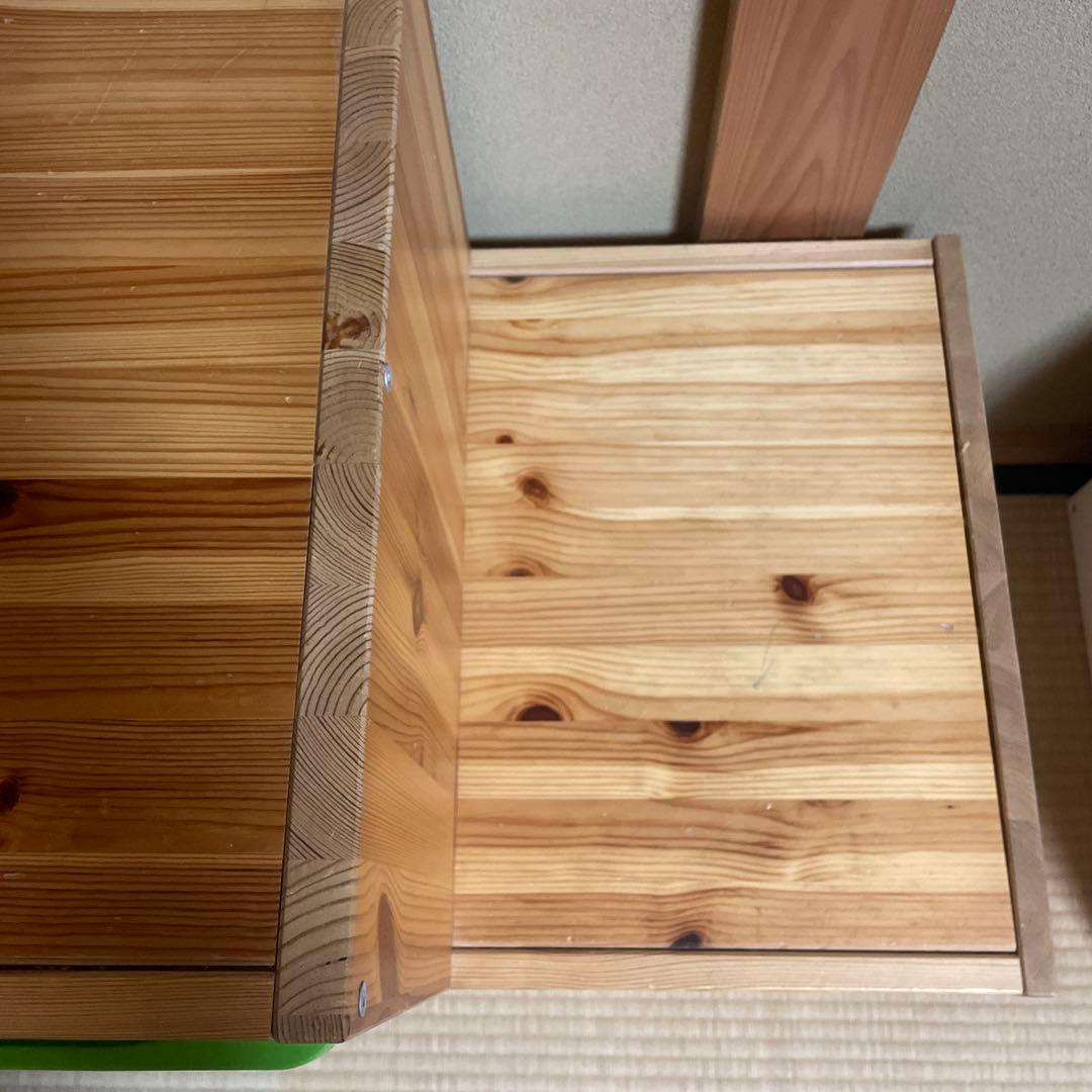 【送料込】IKEA イケア　おもちゃ収納棚トロファスト　木製階段　収納ケース付き