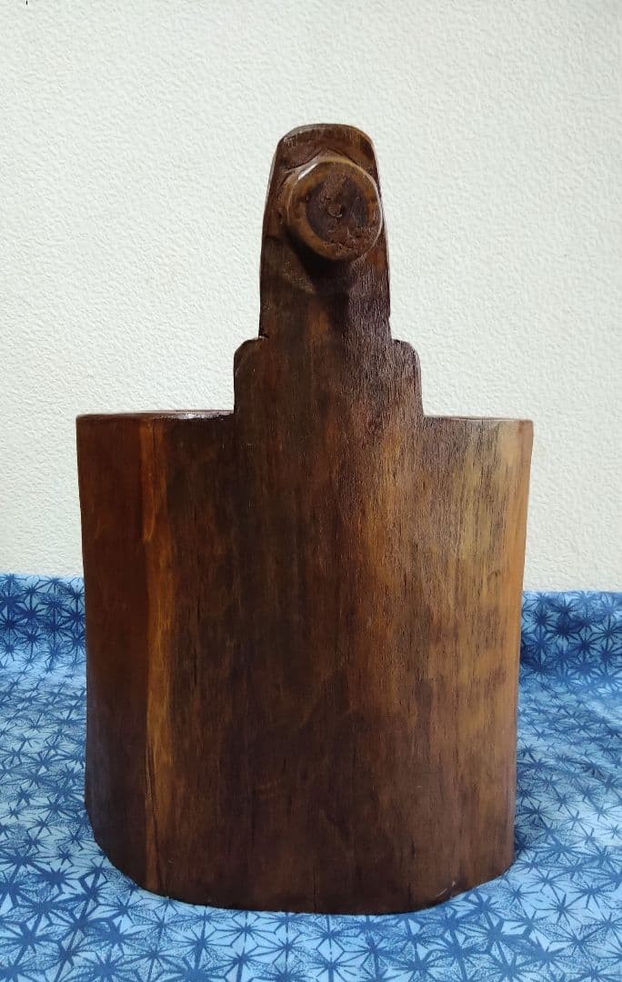 木製　くり抜き　木桶　手桶　花器