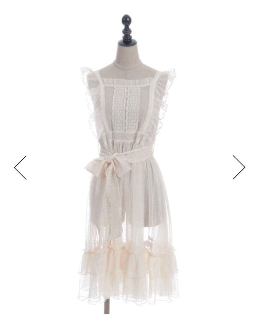 ドットチュールエプロン(生成り)