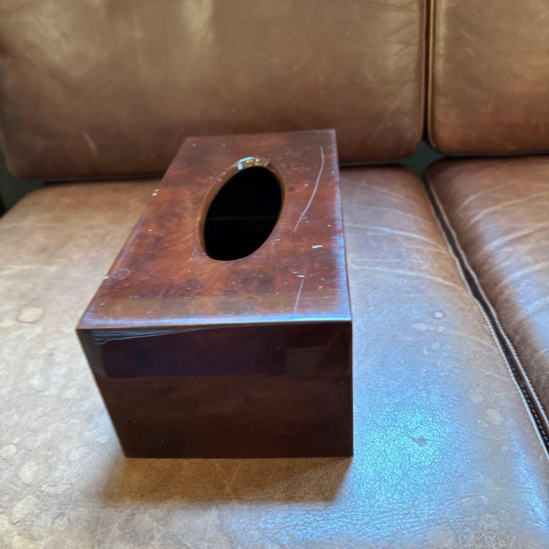 ウッド製ティッシュBOX※詳細不明　中古品