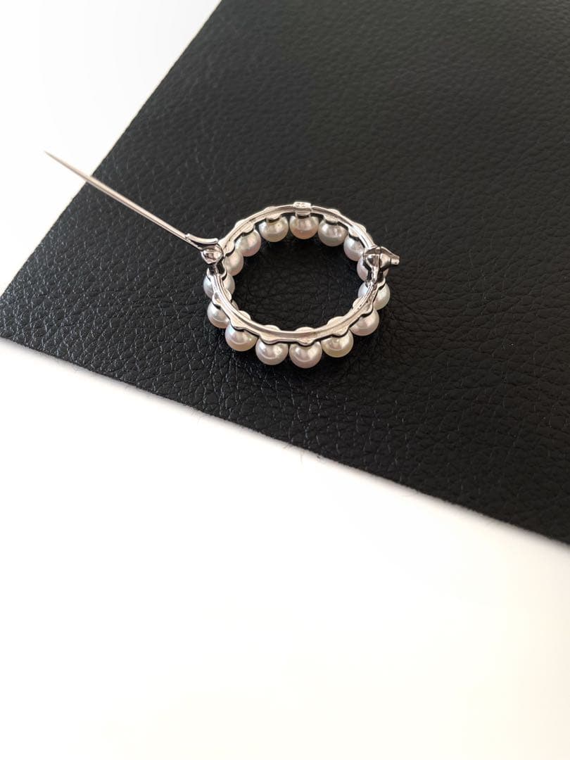 美品 MIKIMOTO ミキモト サークル パールブローチ アコヤ 真珠