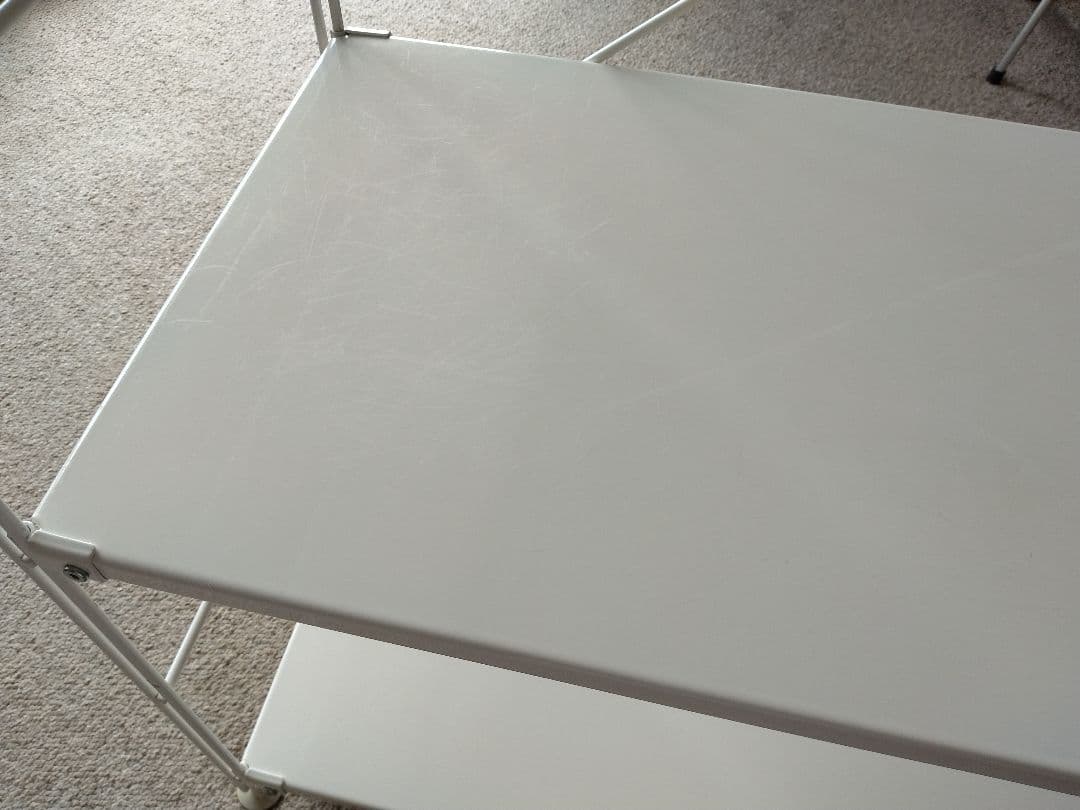 【良品】MUJI/無印 スチールユニットシェルフ84cmワイド中/ライトグレー