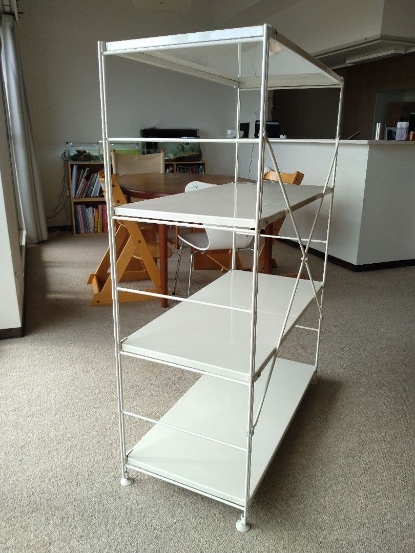 【良品】MUJI/無印 スチールユニットシェルフ84cmワイド中/ライトグレー