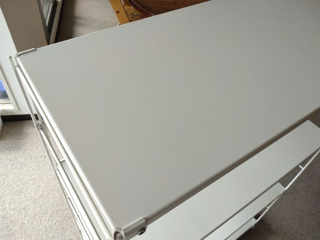 【良品】MUJI/無印 スチールユニットシェルフ84cmワイド中/ライトグレー