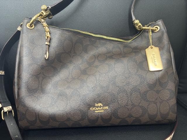 【purin3008】COACH ショルダーバッグ PVC×レザー