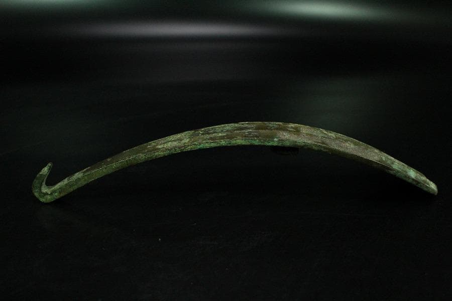 中国美術 戦国 青銅 帯駒 古美術(K-LC965)