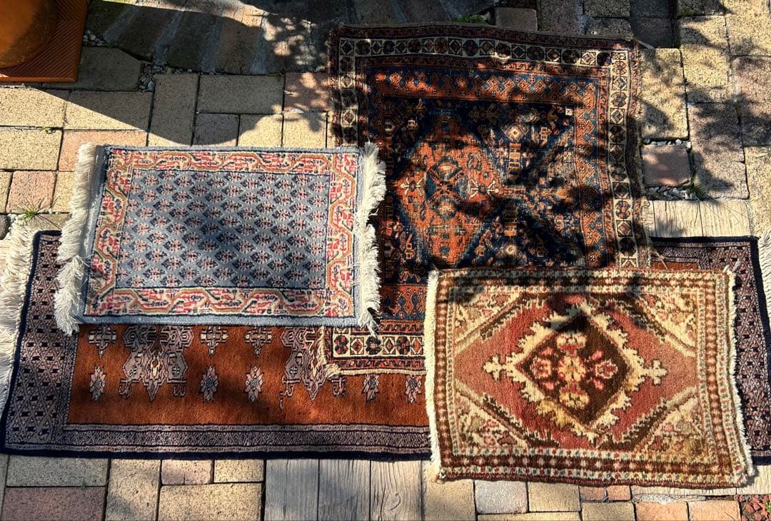 ヴィンテージ ハンドメイド ラグ カーペット マット 証明書付き