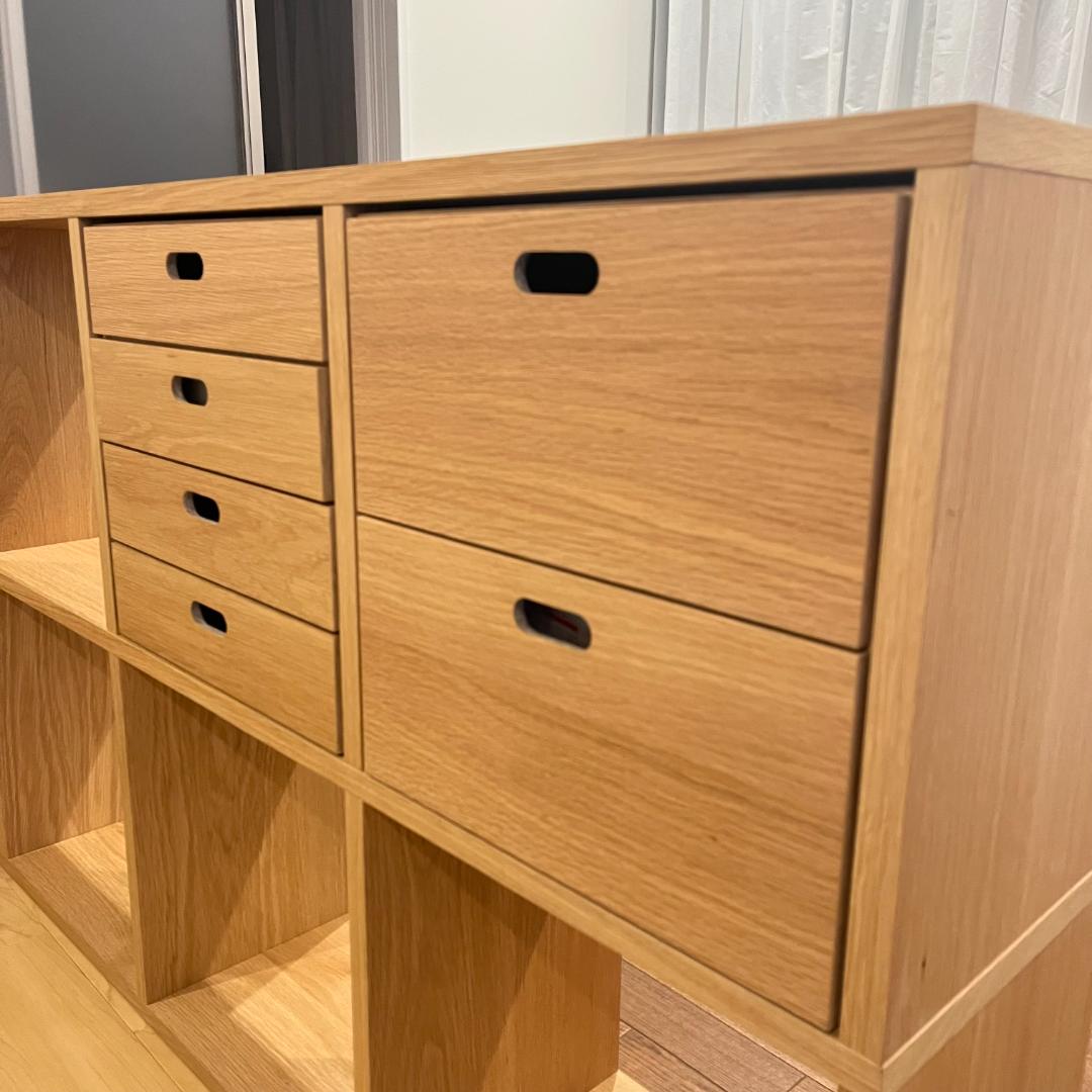 無印 美品 スタッキングシェルフセット・５段×２列・オーク材 muji