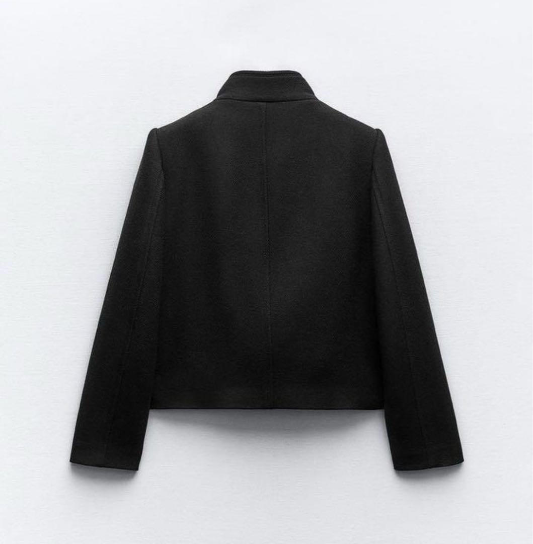 新品 ZARA ハイネック ショート ダブルブレストコート M ラスト1点♪