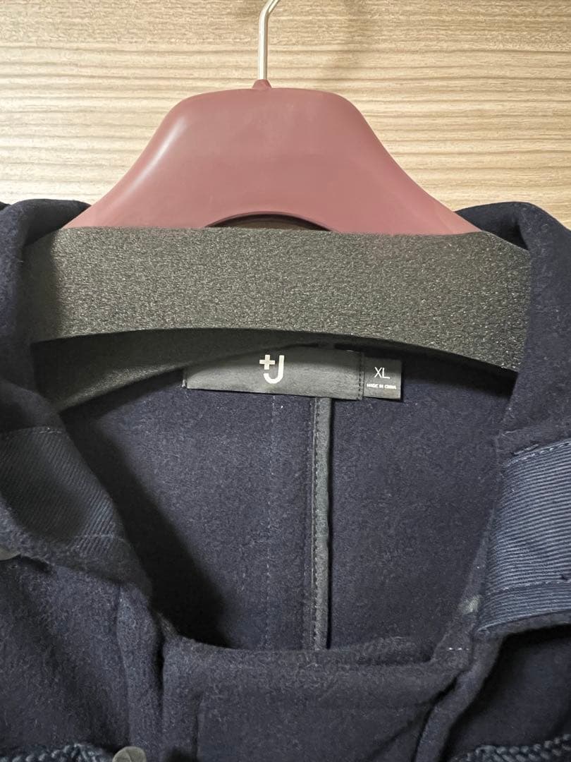ユニクロ UNIQLO +J ウール オーバーサイズ ダッフルコート ネイビー