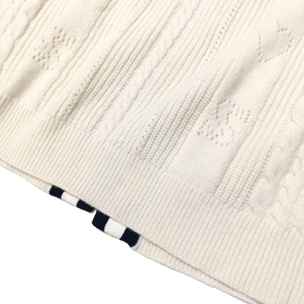 サンドロ　ウールパンチングロゴカーディガン 　金ボタン　ニット　バイカラー