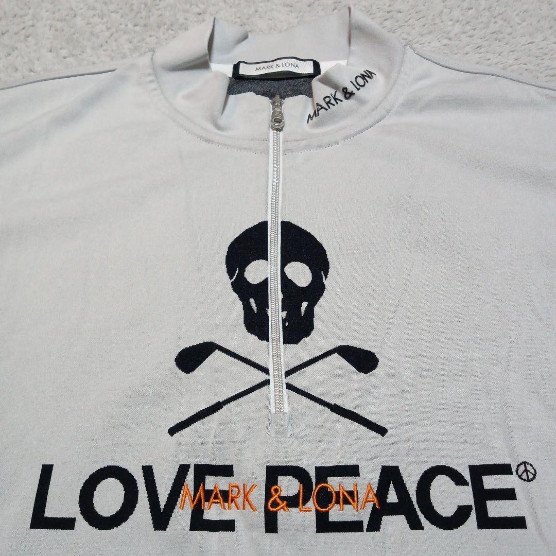 マーク&ロナ ゴルフ 半袖 ジップアップ モックネック ロゴ カットソー