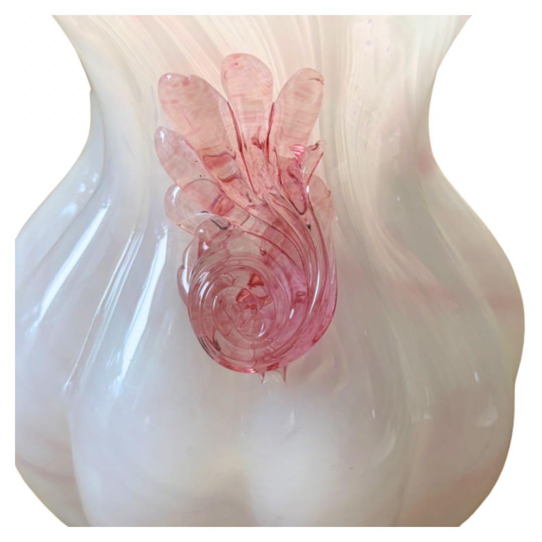 IWATA GLASS 岩田ガラス 花瓶 フラワーベース マーブルピンク