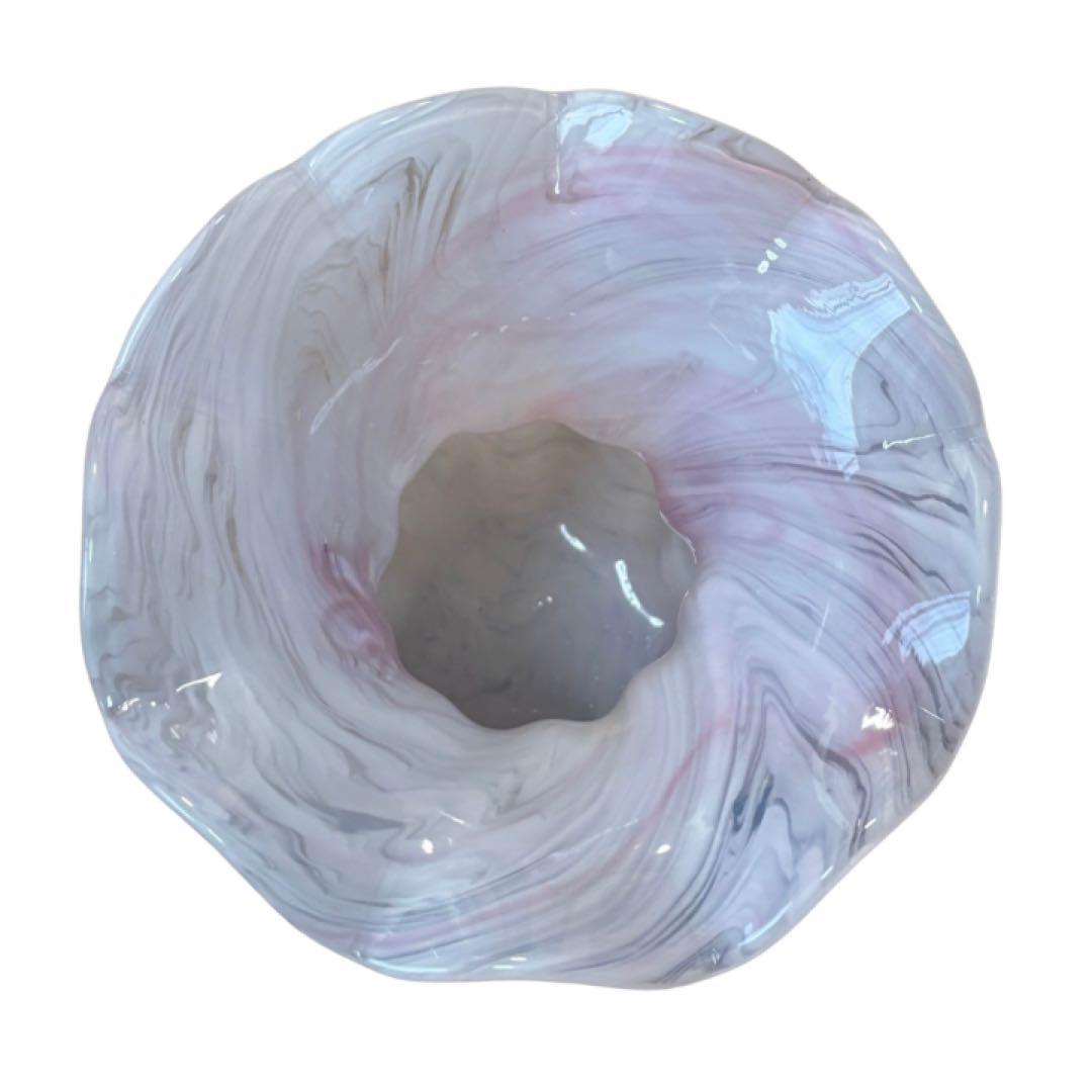 IWATA GLASS 岩田ガラス 花瓶 フラワーベース マーブルピンク