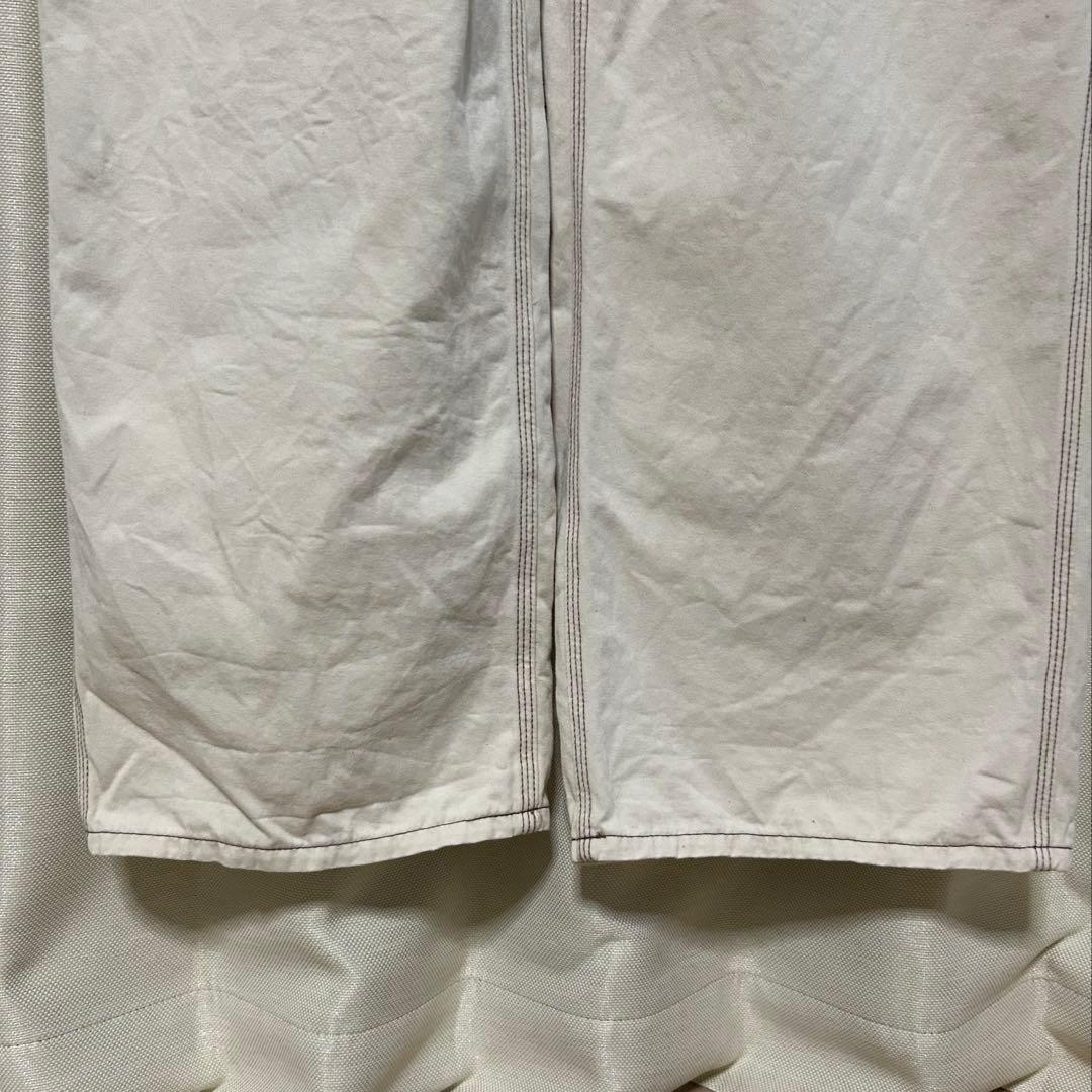 〔目立った汚れなし〕BIG MACホワイト コットン オーバーオール