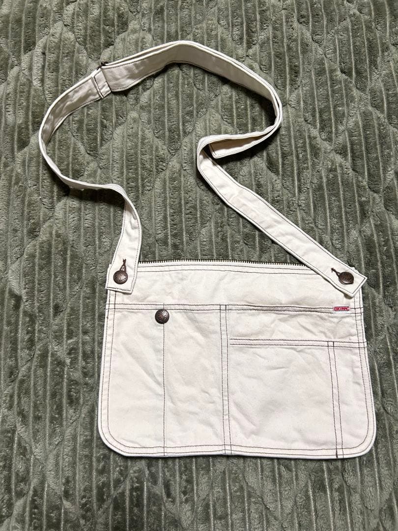 〔目立った汚れなし〕BIG MACホワイト コットン オーバーオール