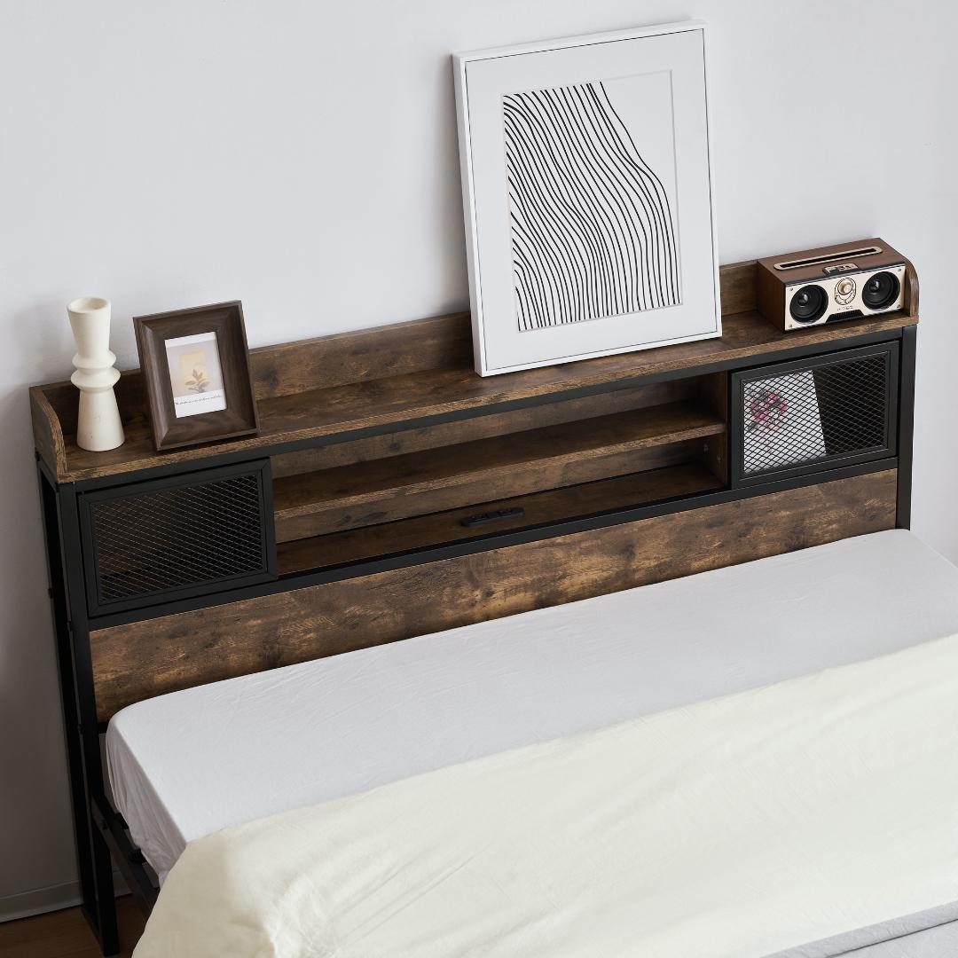 赤字価格！！売切ゴメンD・ダブル　高級ベッドフレーム・コンセント付き