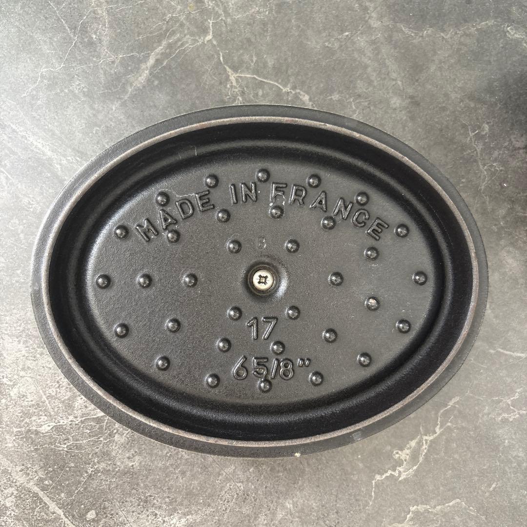 STAUB ストウブ ココットオーバル グレー両手鍋 17cm