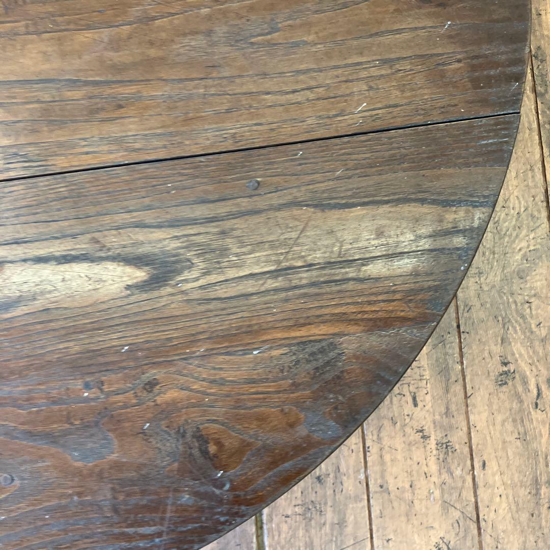 昭和レトロ 当時物 古道具 木製 テーブル 座卓 ちゃぶ台 円形 円型 丸型