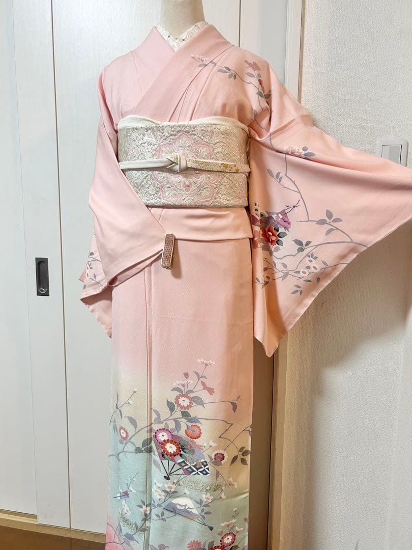 美品　未使用　しつけ糸付　トールサイズ　裄丈長め　訪問着フルセット4点　やまと製