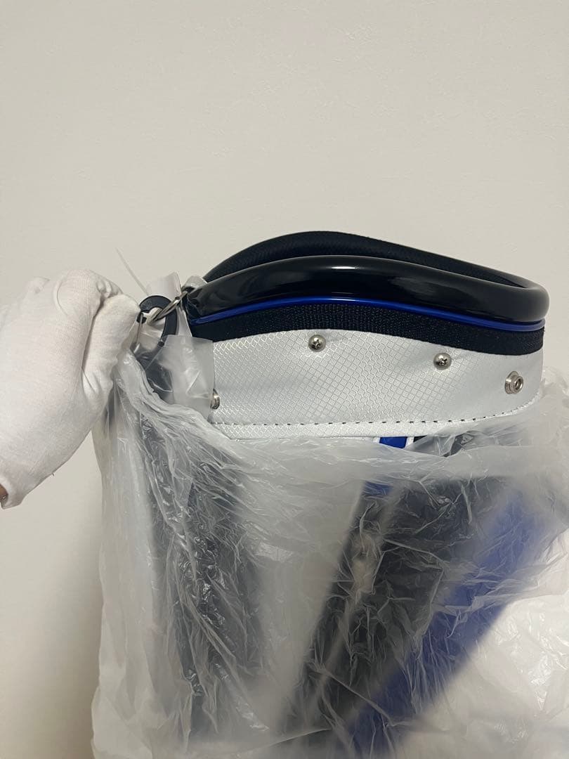 新品 HONMA ゴルフキャディバッグ ホワイト ブラック/ブルー プロ譲渡品