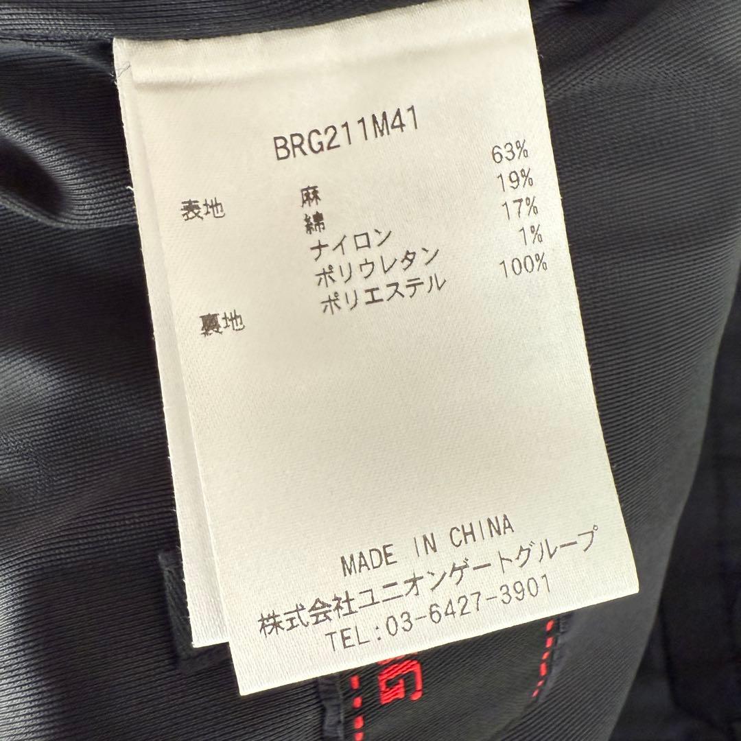 リネン混　ブリーフィング　ハーフパンツ　短パン　M 黒　ブラック　ゴルフ