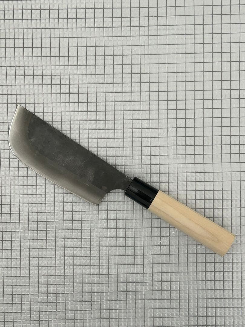 包丁 収穫 黒打 収穫包丁 両刃 木サヤ付 135mm