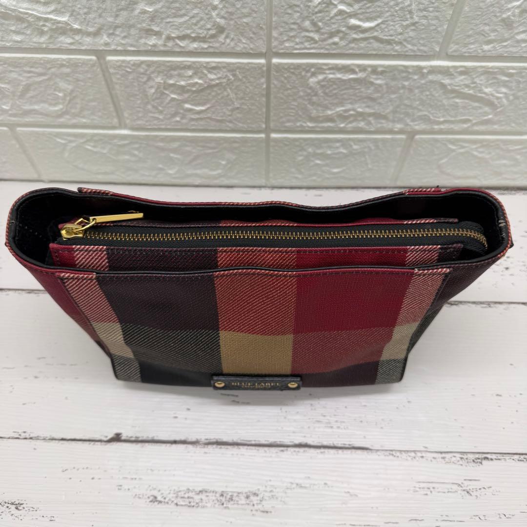 極美品✨ブルーレーベルクレストブリッジ　ショルダーバッグ　チェック　PVC