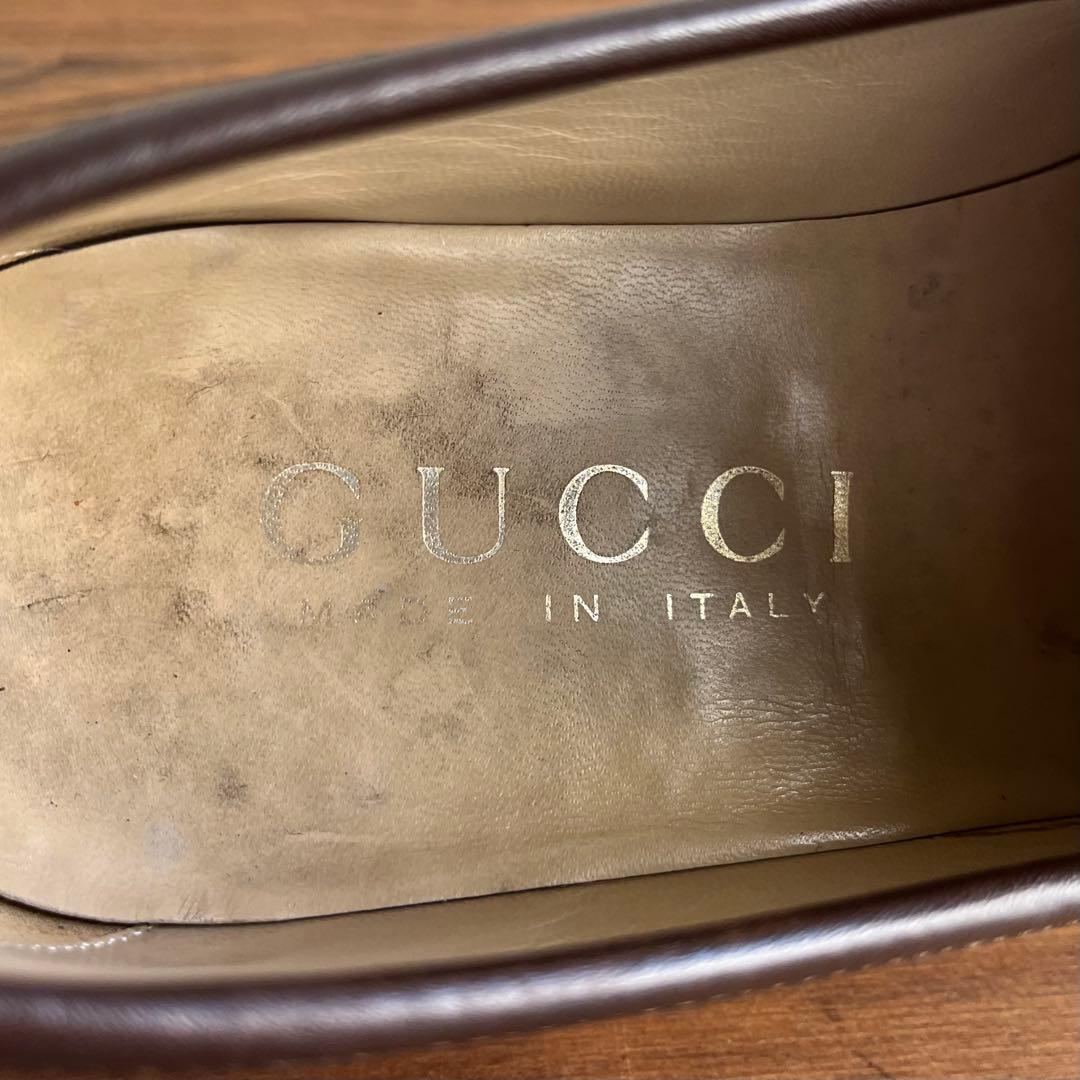 GUCCI ホースビット キルトローファー 焦茶金 40 E 25.0
