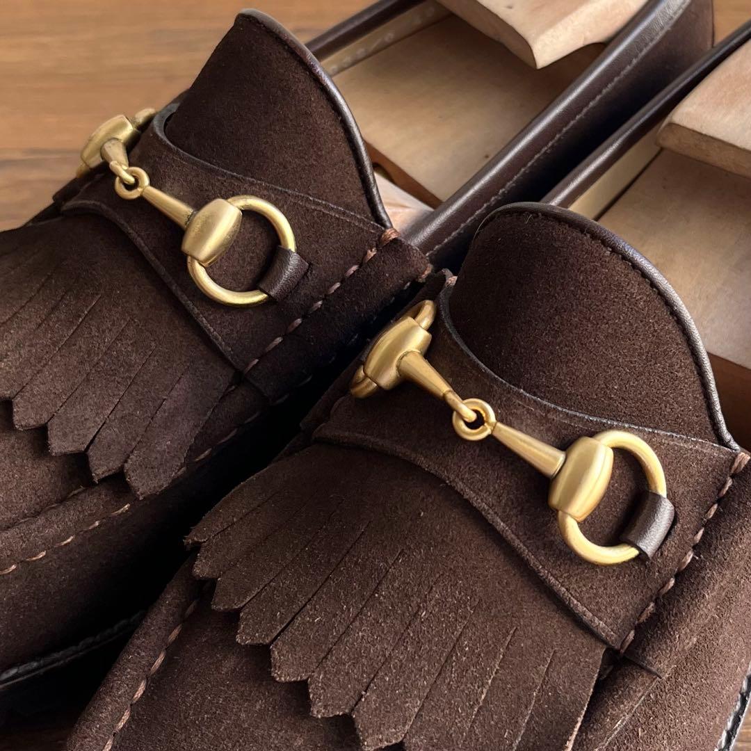 GUCCI ホースビット キルトローファー 焦茶金 40 E 25.0