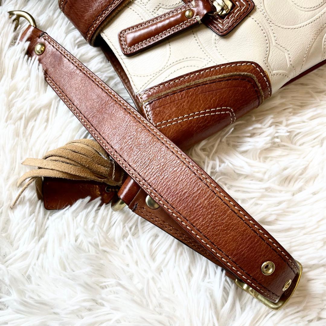 バッグ Coach Signature Leather Hobo Bag