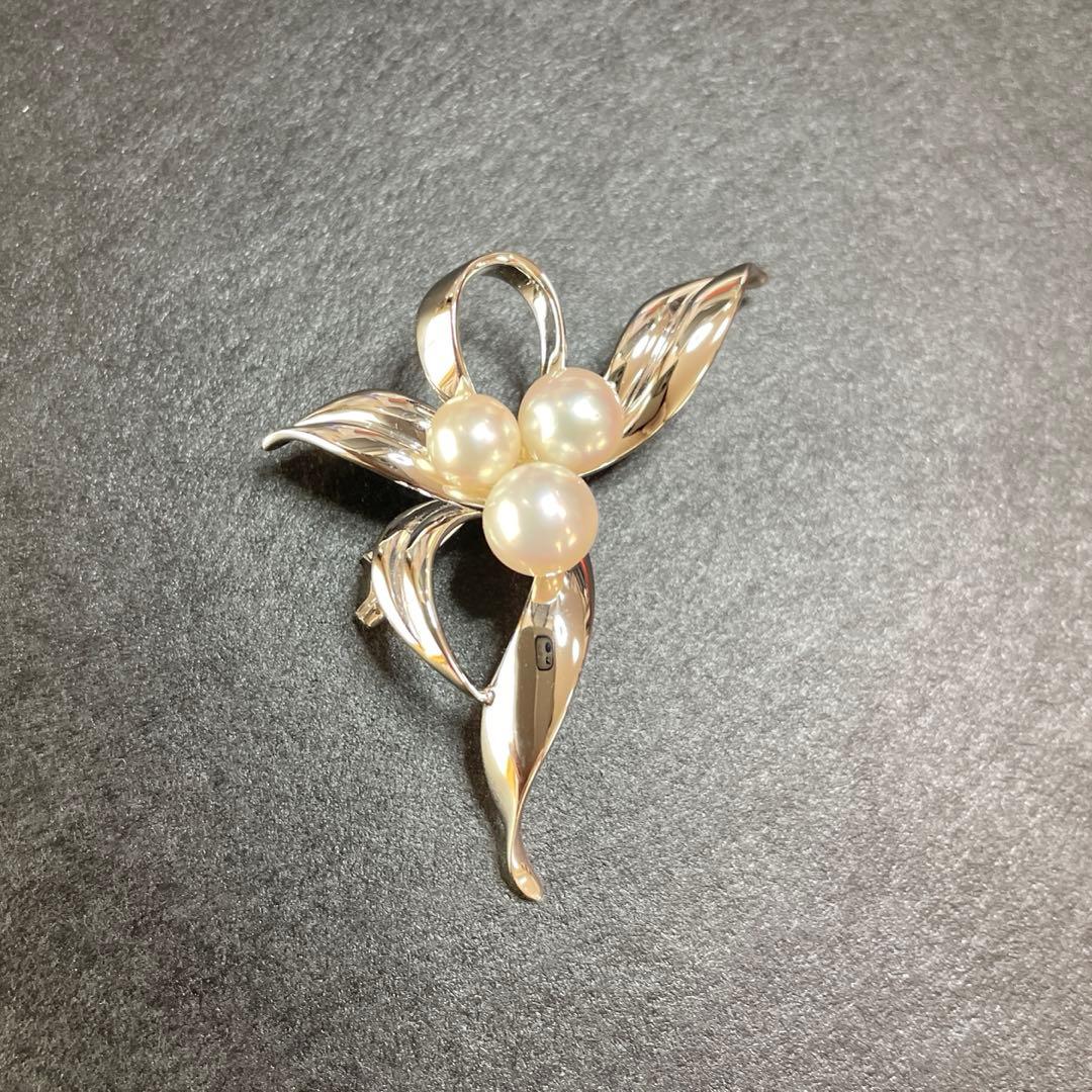 ミキモト　ブローチ　入学式　卒業式　あこや真珠　ブランド　シルバー製　コサージュ