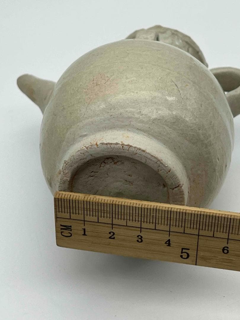 宋時代 湖田窯 青磁双系執壺 青白釉 水注 水指 水差し 茶壺　酒器(F-89)