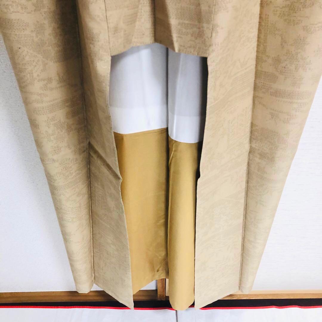 【未使用　トールサイズ】結城紬　奥順 練　御所解　袷　裄丈71.5 身丈169