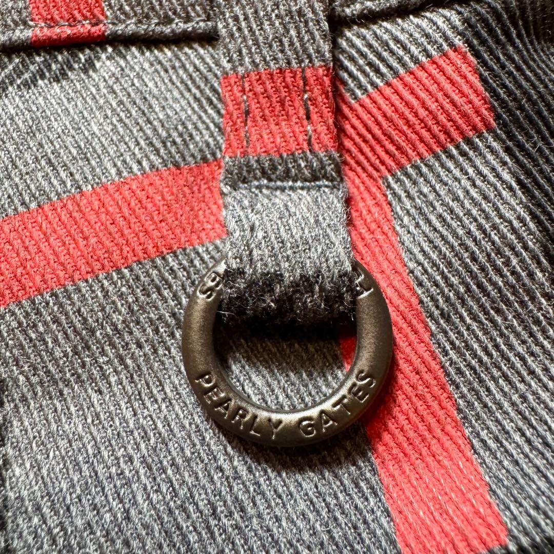 未使用級 パーリーゲイツ チェック柄 パンツ リング付き ロゴ刺繍 リング付き