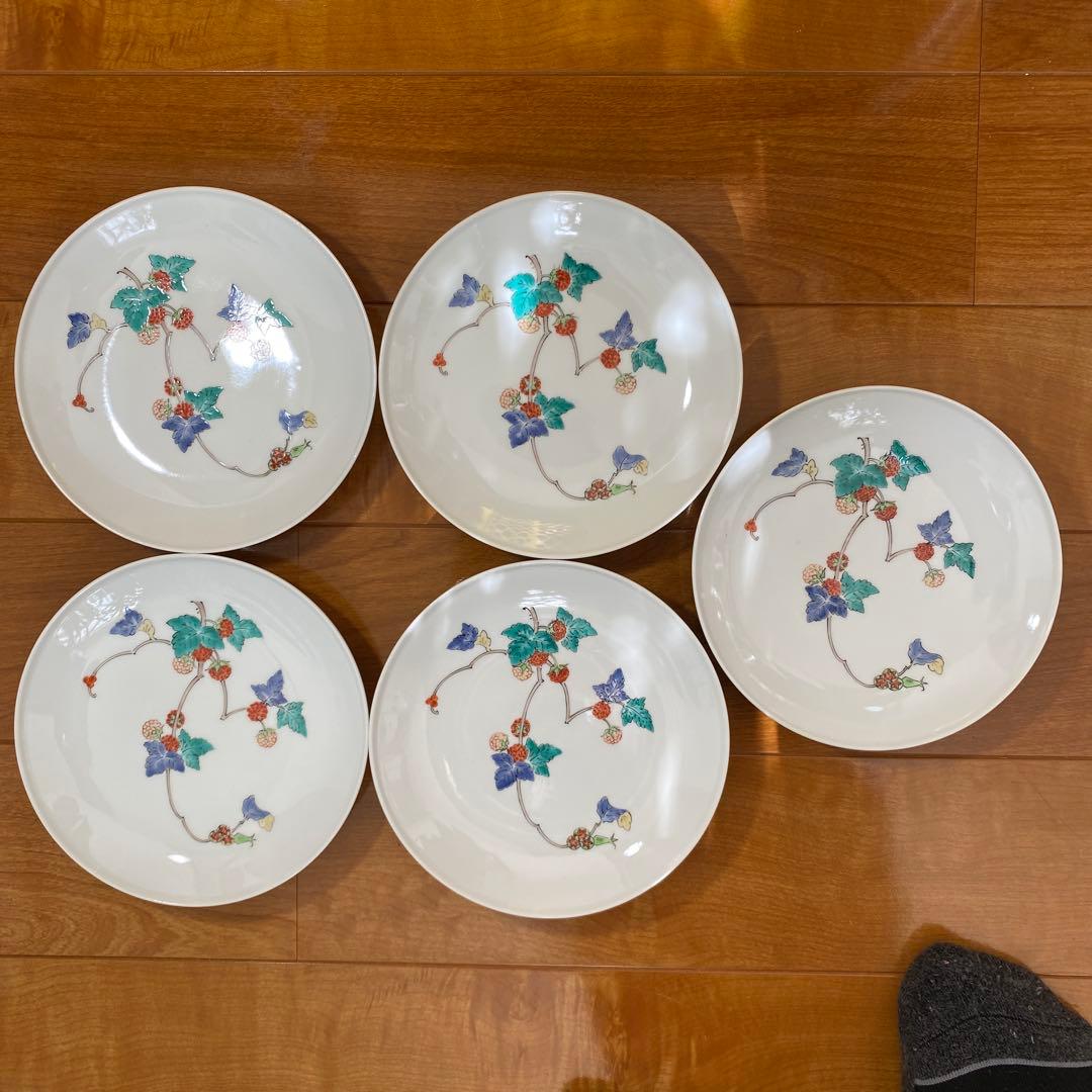 petit tomato【人間国宝】14代 柿右衛門 錦 苺文 皿5枚