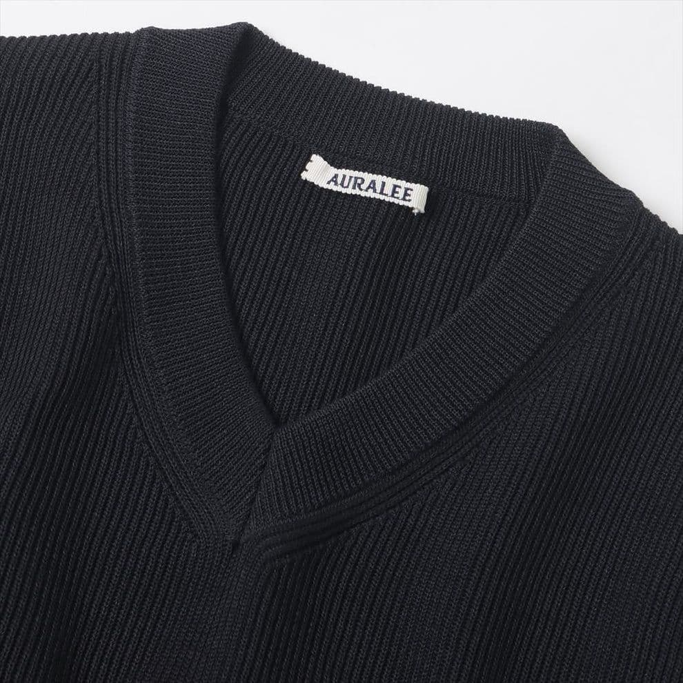 新品 AURALEE FLAT YARN RIB KNIT VEST 黒 4