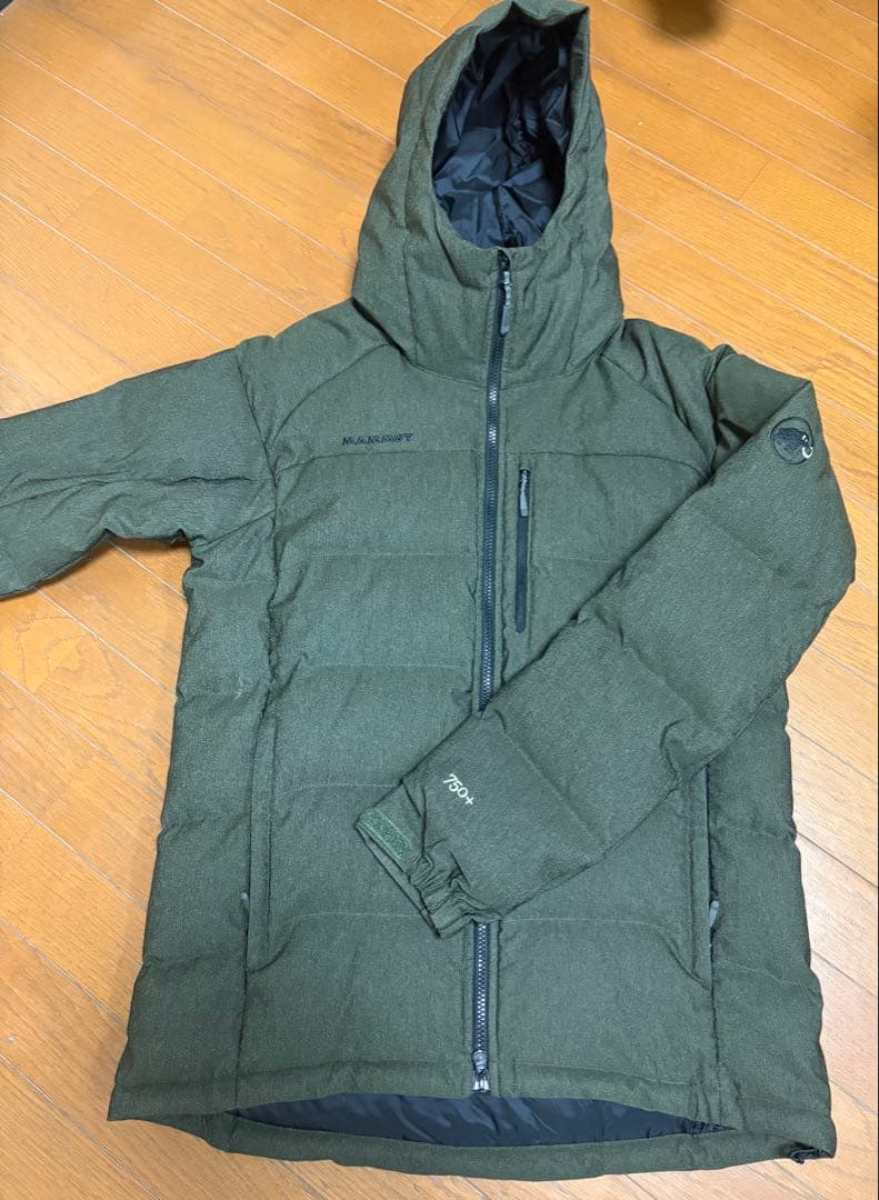 MAMMUT マムートダウンジャケット 750+ フード付き オリーブL 美品