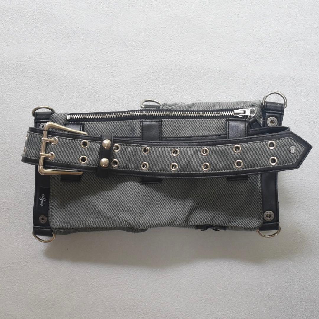 OzzCroceゴシック 和ゴス ドラゴン刺繍 コルセットレース ウエストバッグ