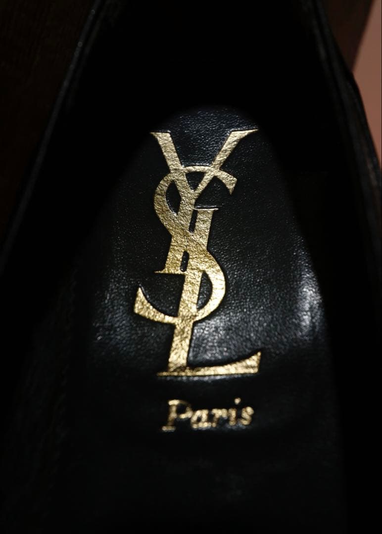 90's 【イヴ・サンローラン】　タッセルローファー 黒 #385 YSL