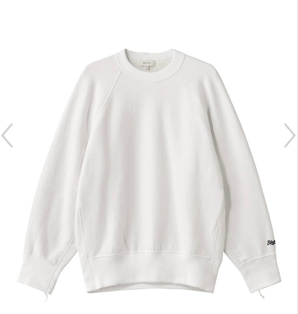 BLAMINK ホワイト 吊り裏毛素材のロングスリーブ