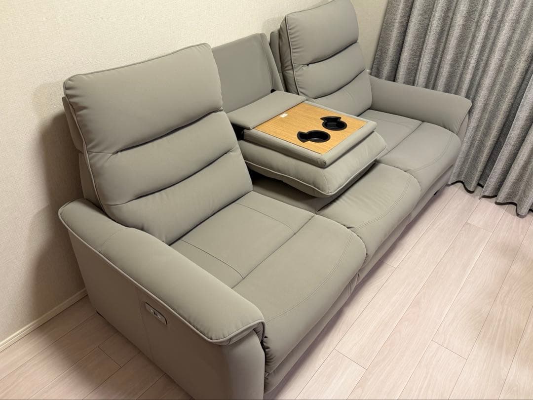 【美品】電動リクライニングソファ｜ニトリNビリーバ3 Nシールド GY