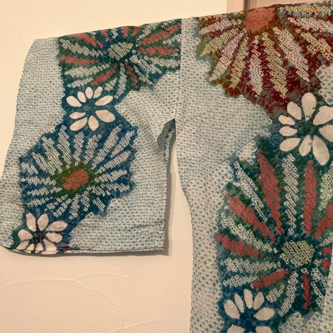 美品　有松絞り　総絞り　浴衣 夏物　パステル