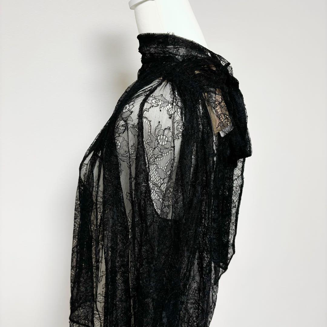 定価12万 新品未使用 N°21 ヌメロ 総レース シースルーブラウス 黒
