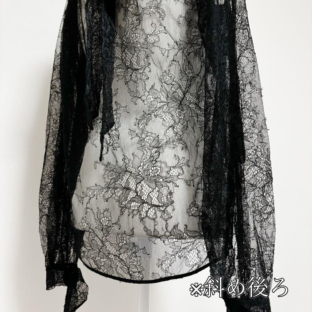 定価12万 新品未使用 N°21 ヌメロ 総レース シースルーブラウス 黒