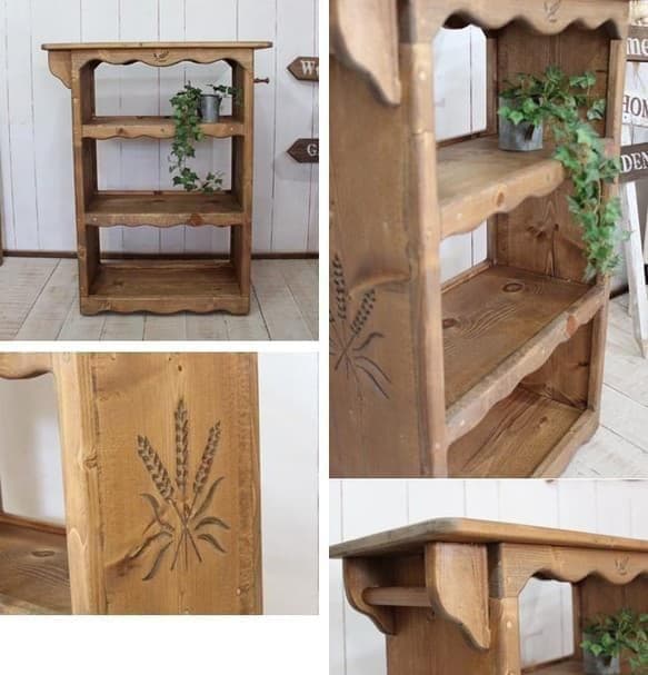 ハンドメイド　麦穂のキッチンワゴン　大