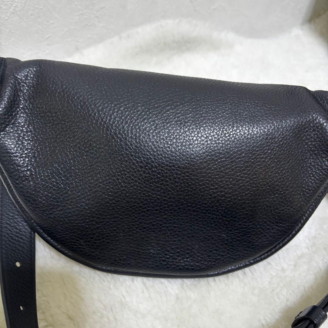 【希少】COACHコーチ　ブラック　レザー　ボディバッグ　ウエストバッグ